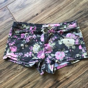 Cute faded cheeky jean bootie shorts floral print